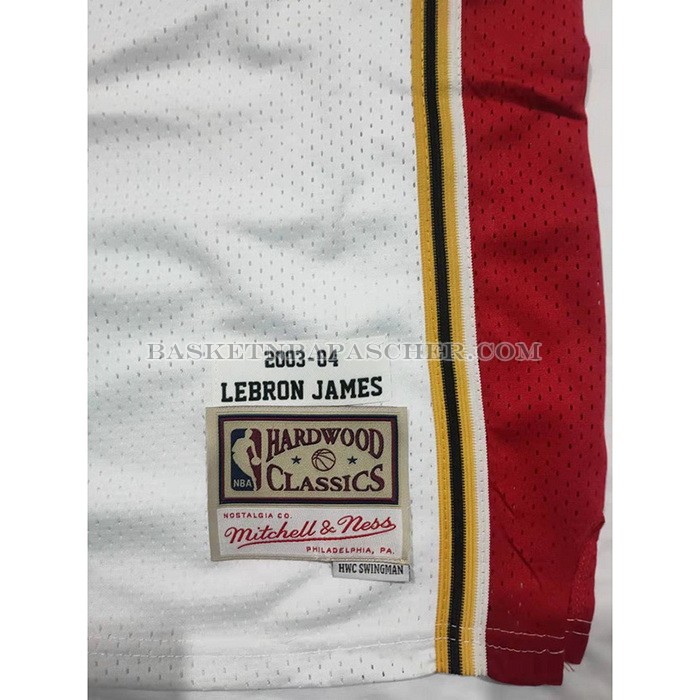 Maillot Cleveland Cavaliers LeBron James NO 23 Mitchell & Ness 2003-04 Blanc